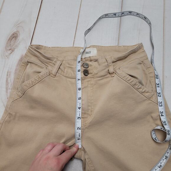 BKE Carmie mid rise boot bootcut stretch pants tan trousers - Picture 3 of 8
